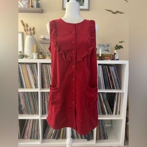 Erin Fetherston Target Size Medium Red Corduroy Mini Jumpsuit Dress